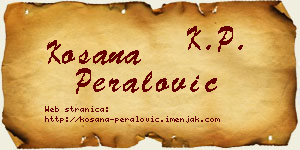 Kosana Peralović vizit kartica